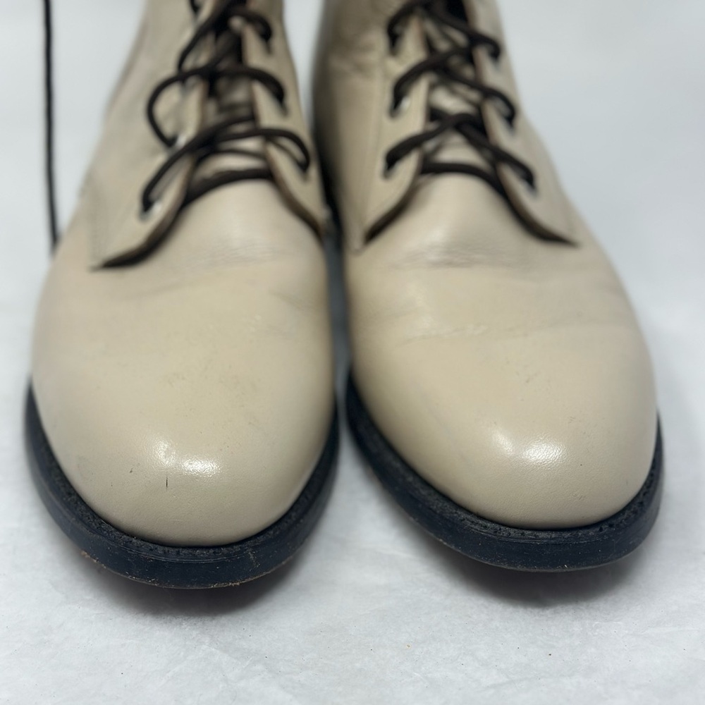 Justin Cream Lace-Up Women's Boots Size 9 - Picture 4 of 11